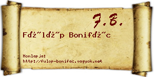 Fülöp Bonifác névjegykártya