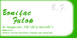 bonifac fulop business card